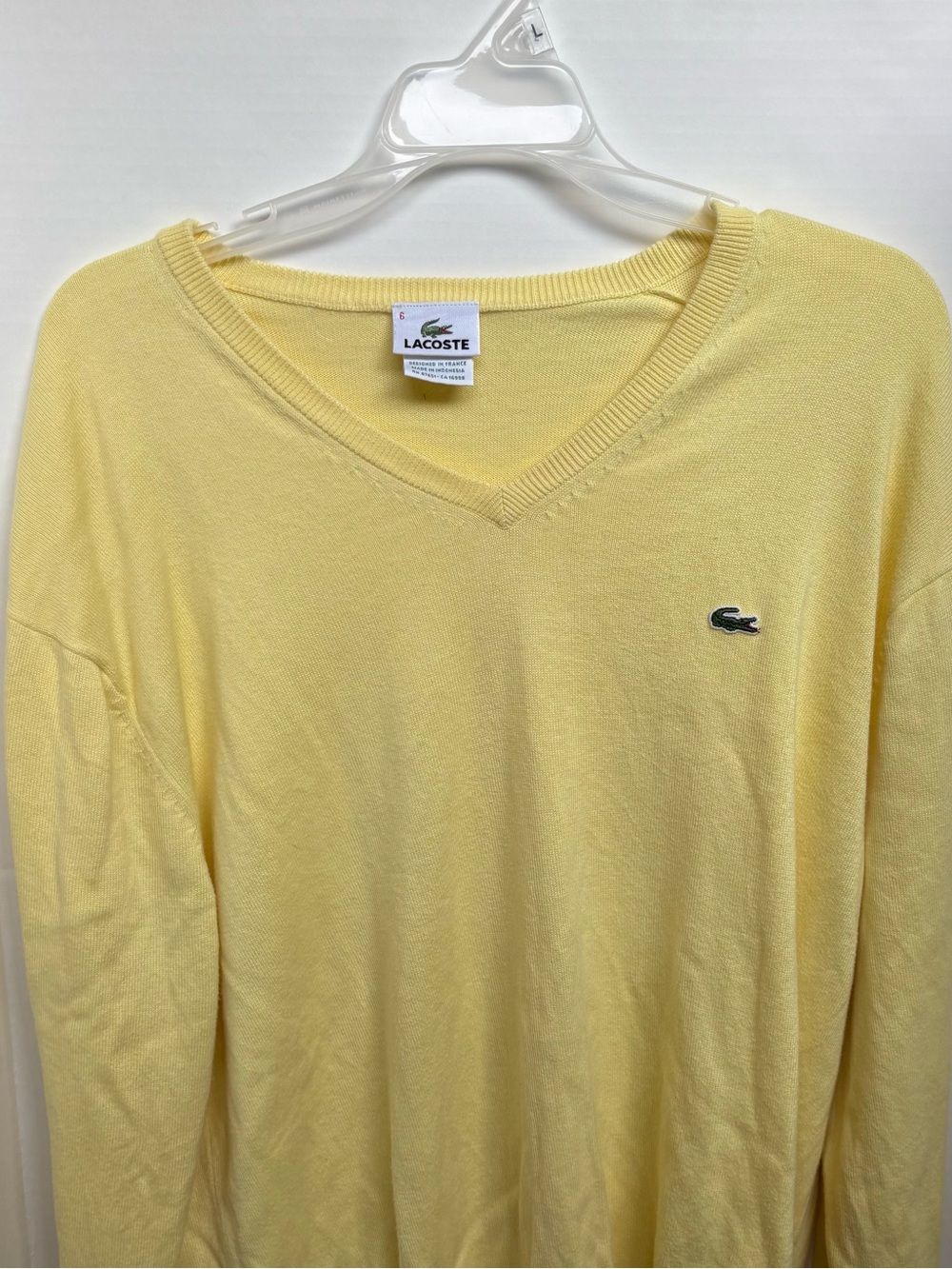 Lacoste Vintage Sweater Yellow Size 6